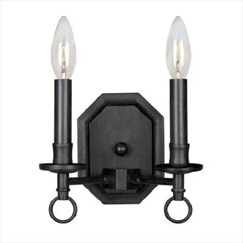 Aplique de pared de dos luces de hierro World Imports Lighting WI133-42, óxido Foto 1 de 4