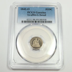 1842 O PCGS G Detail - Silver Seated Half Dime H10C US Coin #49886A - Picture 1 of 2
