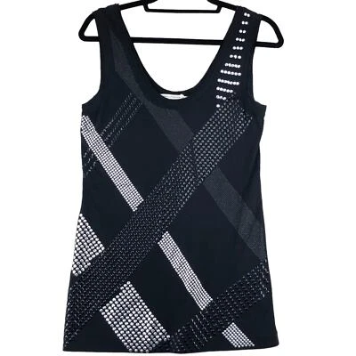 Camiseta deportiva tejida de algodón elástico Diane Von Furstenberg para mujer talla S Marita con tachuelas Foto 1 de 4