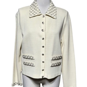 Vintage Marisa Christina Santana Knits Sequin Blazer Jacket Sweater Size Medium - Picture 1 of 6