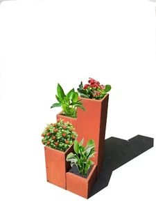 Edelrost Garten Blumentopf Pflanzschale Rost Gartendeko 032003 H80cm L40*B40cm - Picture 1 of 4