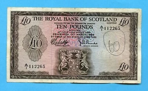 BANCONOTA ROYAL BANK OF SCOTLAND SCOZZESE £10 DATATA 19 MARZO 1969 - Foto 1 di 2