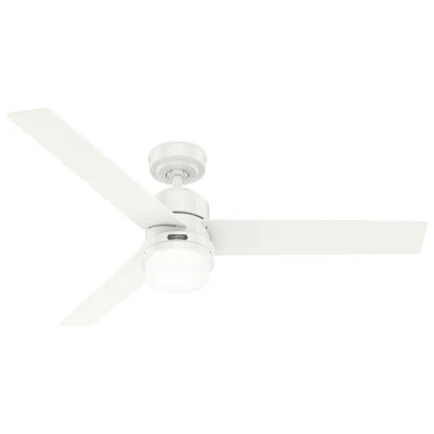 132cm Ceiling Fan with Light Greenville White Remote Control - Image 1 of 4