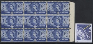 1957 4d SCOUT 'SOLID PEARL AT RIGHT' CONSTANT VARIETY IN U/MINT BLOCK. SG 558 - Picture 1 of 1