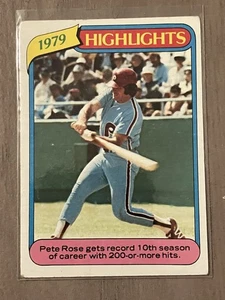 Pete Rose 1980 Topps Record Breaker Highlights Card. Philadelphia Phillies - Picture 1 of 2