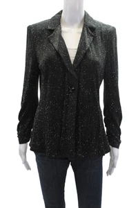 Blazer donna Armani Collezioni scintillante colletto dentellato con bottoni nero taglia 8 - Foto 1 di 4