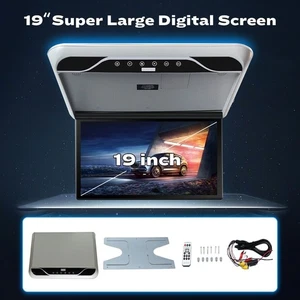 19.5" Overhead Flip Down Car Roof Monitor HD TFT 1080P Screen USB HDMI - Picture 1 of 12