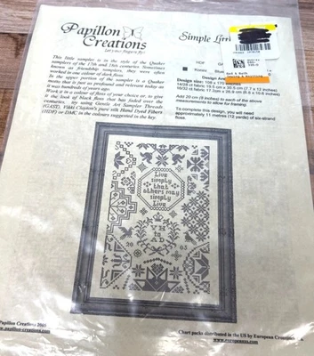 RARE Cross Stitch Pattern By Papillon Creations - Image 1 of 3