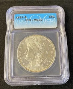 1881-S Morgan Silver Dollar $1 MS62 ICG Free Shipping - Picture 1 of 4
