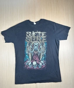 Vintage Bay Island Sportswear T-Shirt Men 2XL Black Graphic Suicide Silence - Picture 1 of 5