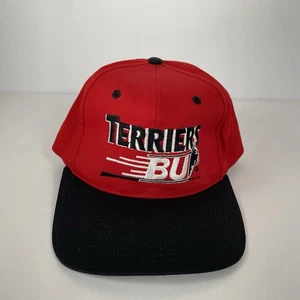 VTG Boston University Terriers SnapBack Hat Cap Red Mens 90s Twins Enterprise - Picture 1 of 10