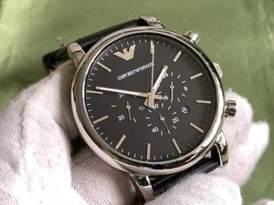 Emporio Armani Luigi AR1828 Chronograph schwarzes Zifferblatt 45 mm 5 ATM Herren Quarzuhr - Bild 1 von 18