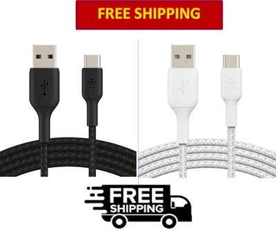 Belkin 15 W USB A to USB C Braided Fast Charging Cable for Apple Android & More - Image 1 of 4