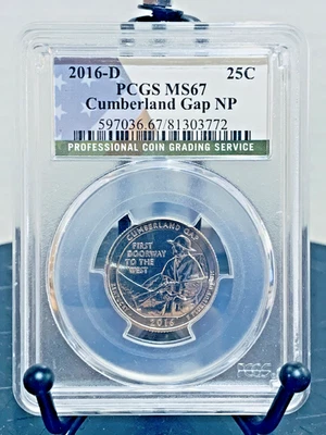 2016-D Washington Quarter Cumberland Gap NP PCGS MS67 Mint State 67 #81303772 - Image 1 of 2