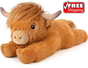 Peluche pesato mucca Highland con cuscinetto riscaldante - Foto 1 di 7
