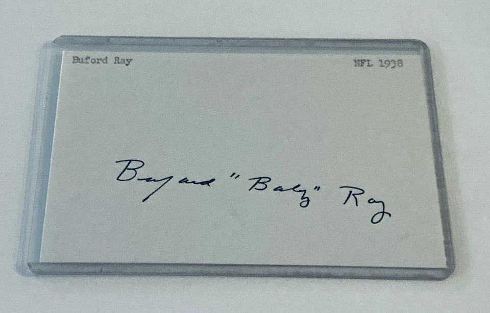 Buford "Baby" Ray Green Bay Packers HOF & Vanderbilt  Football Signed Index Card - Image 1 of 1