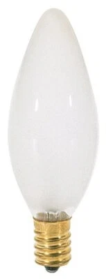 Satco S3380 120V E14 Euro Base 25-Watt B9.5 Light Bulb, Frosted - Image 1 of 3