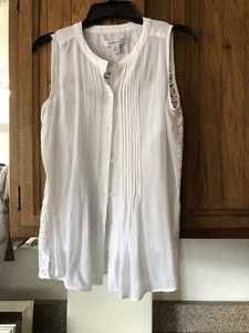 LIZ CLAIBORNE - SM - 2-TEILIGE WEISSE BLUSE - MIT SPITZENRÜCKEN - Bild 1 von 7