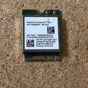 Carte Mediatek MT7921 sans fil double bande WLAN WiFi6 802.11ax Bluetooth 5,2 M.2 - Photo 1/3