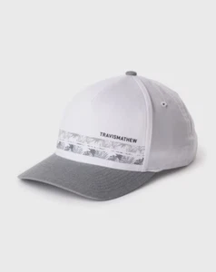 Neu Travis Mathew Mütze Drohne Filmmaterial Modell Einheitsgröße für alle Golf Druckknopflasche weiß - Bild 1 von 4