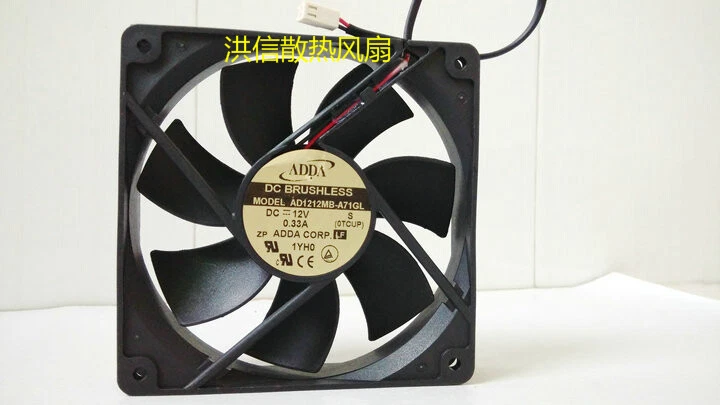 ADDA AD1212MB-A71GL Fan 120*120*25mm DC 12V 0.33A 2 Pin - Image 1 of 2