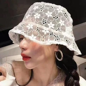 Sunscreen Lace Bucket Hat Breathable Women Sun Hats Fashion Hat Sunshade K0I5 - Picture 1 of 20