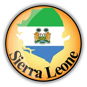 Sierra Leone Karte Flagge Hochglanz Etikett Auto Autoaufkleber Aufkleber 5" x 5" - Bild 1 von 1