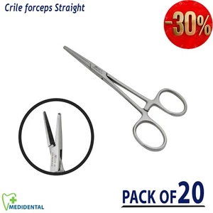 Surgical Hemostatics Clamp Forceps, Crile forceps Straight Hemostat PACK OF 20 - Picture 1 of 4