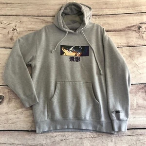 Hypland x Yu Yu Hakusho Hoodie Mens Large Gray Sweatshirt Anime Manga Hiei Eyes - Picture 1 of 9