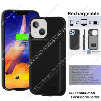 Capa carregador de bateria para iPhone 14/13/12/11/Pro Max/XS/8/7/6 banco de energia externo - Imagem 1 de 4