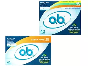 o.b. Non-Applicator Unscented Tampons Multi Reg/Sup/Sup Plus 40ct Sup Plus 40ct - Picture 1 of 4