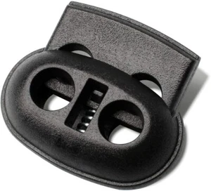 Serre cordon 2 trous en plastique noir 6 pcs 5 mm autobloqueurs arrêt cordon # - Imagen 1 de 3