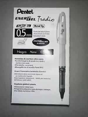 Pentel EnerGel Tradio Pearl .5mm Black Needle Tip Gel Pen 12-Pack BLN115W-A