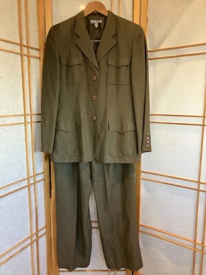 Women’s Kate Hill Khaki Linen Blend Suit, 10 Petite - Image 1 of 4