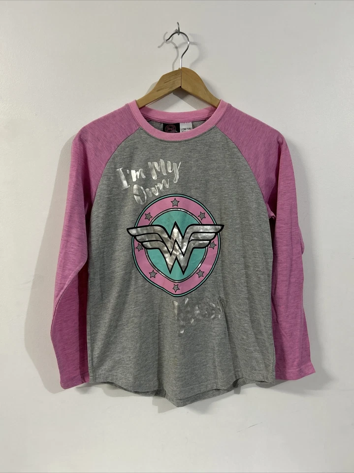 Девочки DC Comics размер 14 я мой собственный герой Чудо-женщина длинным рукавом сна футболка - новый - Изображение 1 из 4