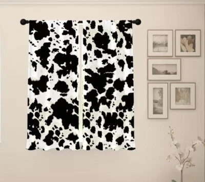 Dos paneles negro blanco con un poco de cortinas marrones 29,5 pulgadas X 65,3 pulgadas Foto 1 de 4