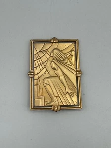 Vintage JJ Jugendstil Deko Brosche Anstecknadel Chanin Bldg NY 1986 signiert Schmuck selten - Bild 1 von 3