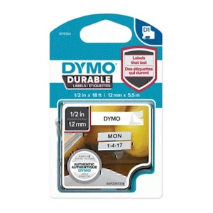Dymo D1 Dur Blk on Wht 12mm x 5.5m / 1978364 - Picture 1 of 1