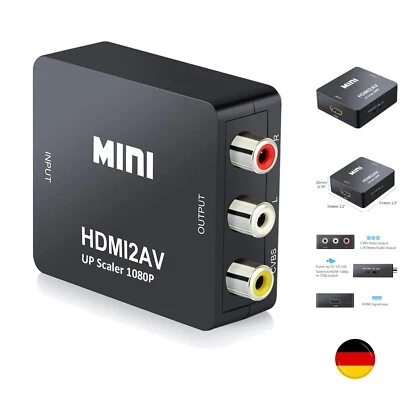 QGECEN HDMI auf Cinch Adapter, HDMI zu AV Konverter, HDMI auf RCA Video Audio - Bild 1 von 4