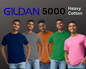Paquete de 10 camisetas Gildan 5000 de algodón pesado XL - azul marino, gris, rosa, verde, Tx naranja Pk05 - Imagen 1 de 7