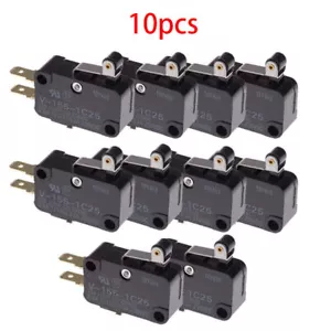 10Pcs For Omron V-155-1C25 Black Hinge Roller Lever Micro Limit Switch 15A - Bild 1 von 4