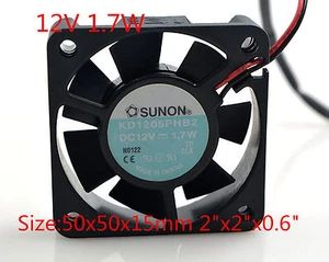 Nowy wentylator chłodzący SUNON KD1205PHB2 12V 1,7W 5CM 5015 50x50x15mm 2"x2"x0,6" - Zdjęcie 1 z 3