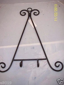 Iron Plate Rack for Wall 19" Scroll Design Brown Heavy Duty - Picture 1 of 3