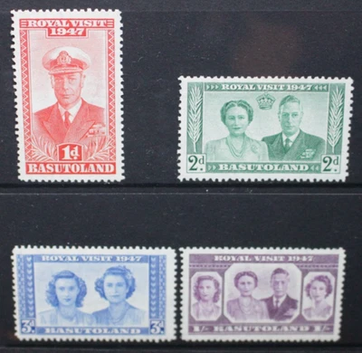 BASUTOLAND 1947 KGVI King George VI Royal Visit. Set of 4. MINT HINGED. SG15/17. - Image 1 of 2