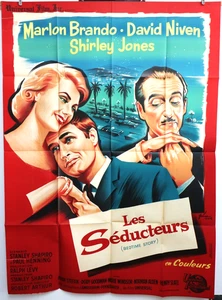 Póster original francés vintage de la película BEDTIME STORY/LES SÉDUCTEURS 1964 120x160 cm - Imagen 1 de 19
