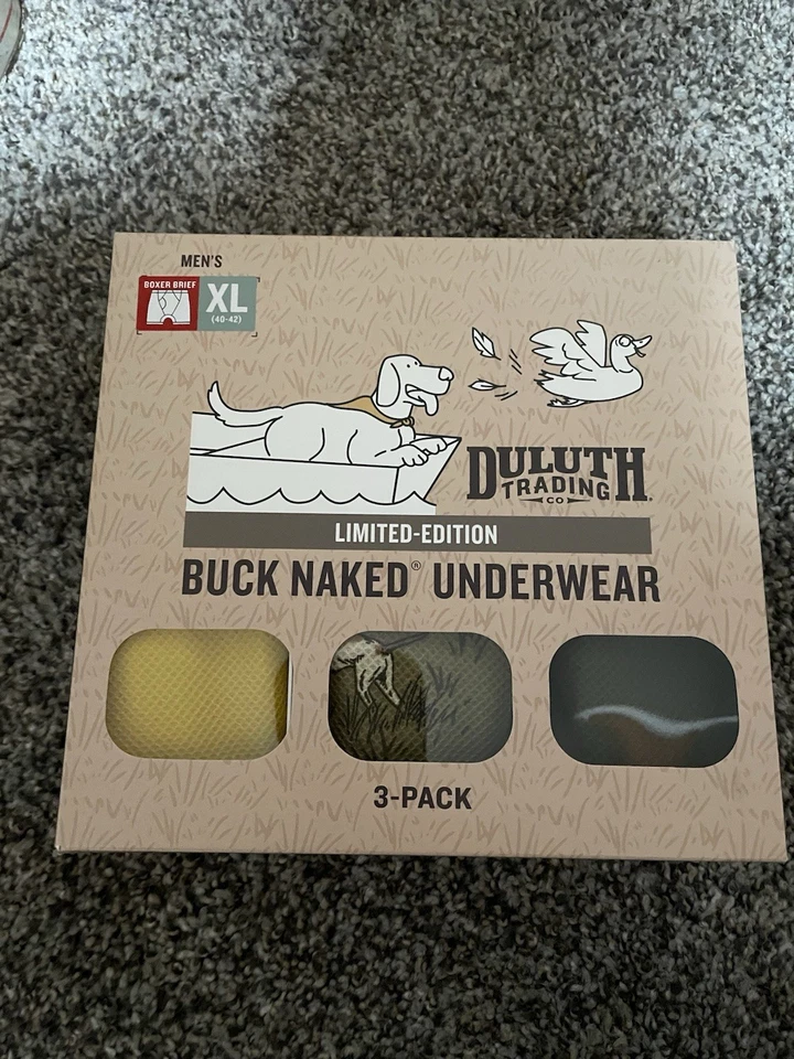 NEW Men’s Duluth Trading 3 Pack Buck Naked Hunting Boxer Briefs Size XL - Image 1 of 1