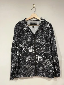 Forever 21 Men’s Windbreaker Jacket Modern Abstract Black White Zip Up Medium M - Picture 1 of 3