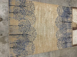 Rug Beige 5 X 7 Ft Indoor Area Rug Olefin Yarn Floor Mat Tree Blossom mde Turkey - Picture 1 of 6