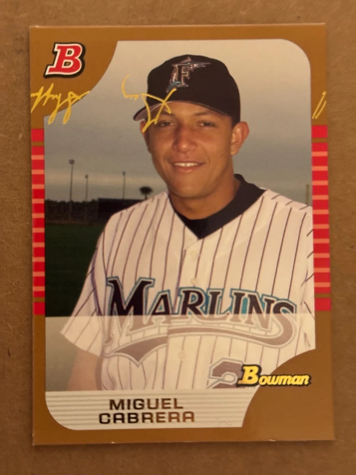 2005 Bowman Gold #90 Miguel Cabrera Huge Error Wrong Signature & Placement! - Image 1 of 4