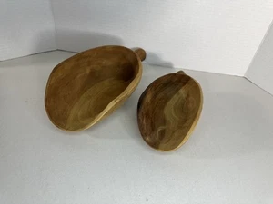 Wooden Scoops Vintage 3pc Set Handmade - Picture 1 of 15